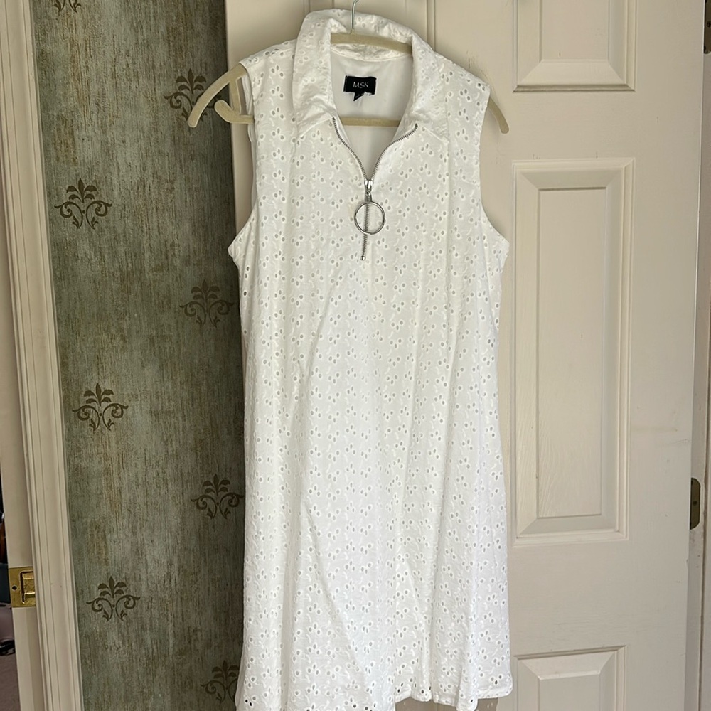 Never worn…White Sleeveless Eyelet Dress
